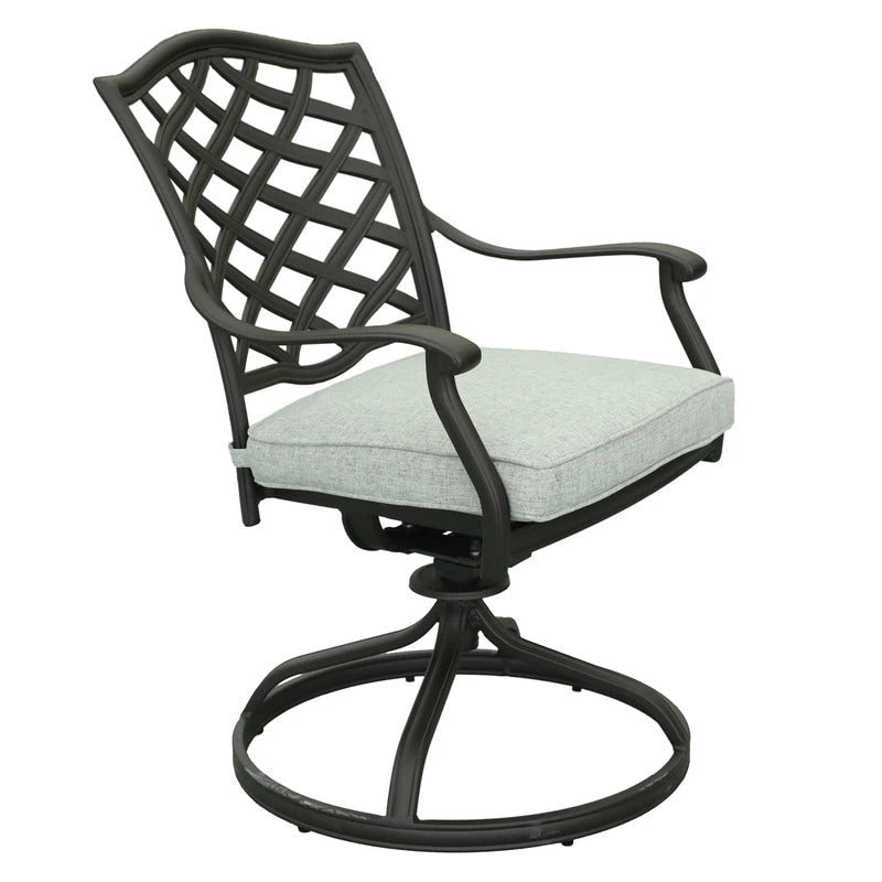 Torino Aluminum 5 Piece Round Dining Set with 4 Swivel Rockers - N/A