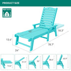 78.7 Long Reclining Outdoor Chaise Lounge