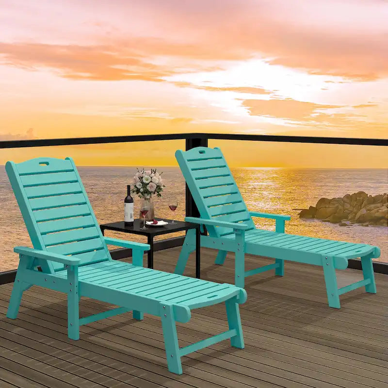 78.7 Long Reclining Outdoor Chaise Lounge