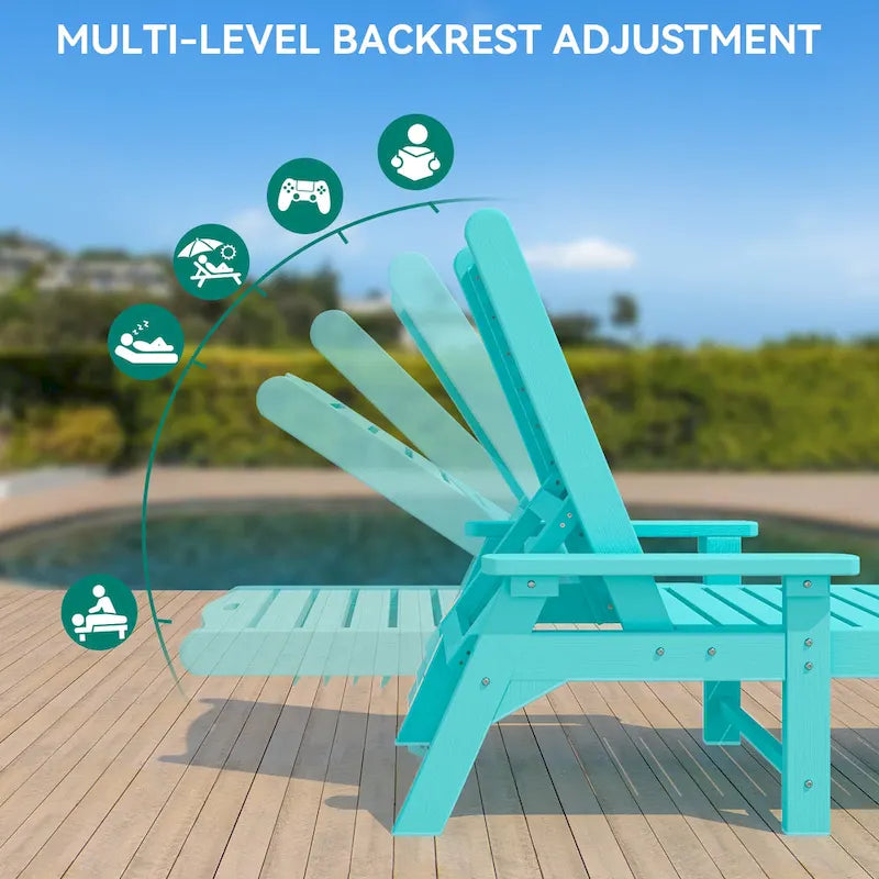 78.7 Long Reclining Outdoor Chaise Lounge