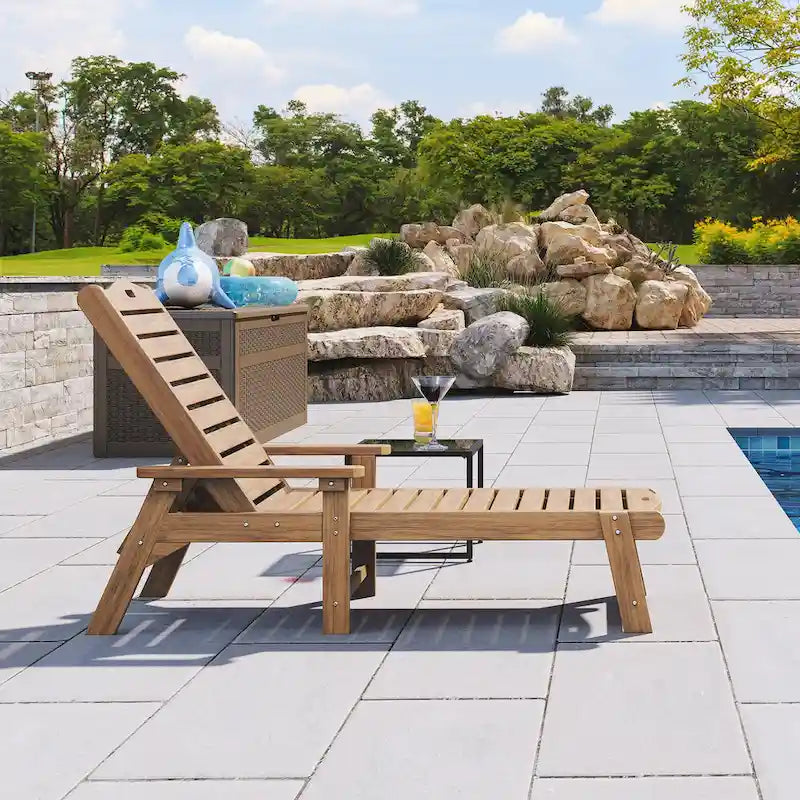 78.7 Long Reclining Outdoor Chaise Lounge