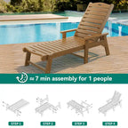 78.7 Long Reclining Outdoor Chaise Lounge
