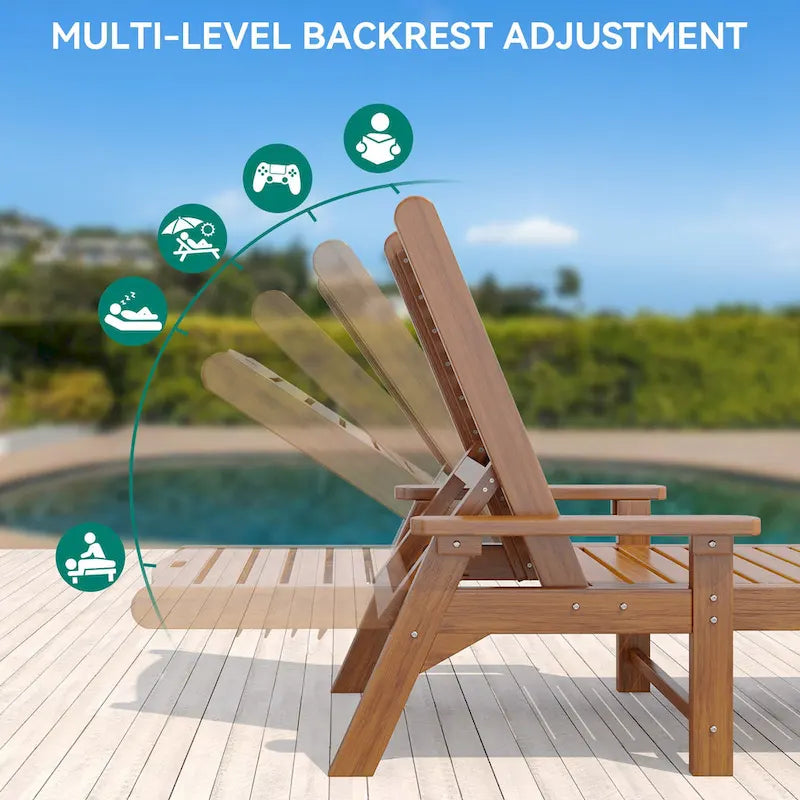 78.7 Long Reclining Outdoor Chaise Lounge