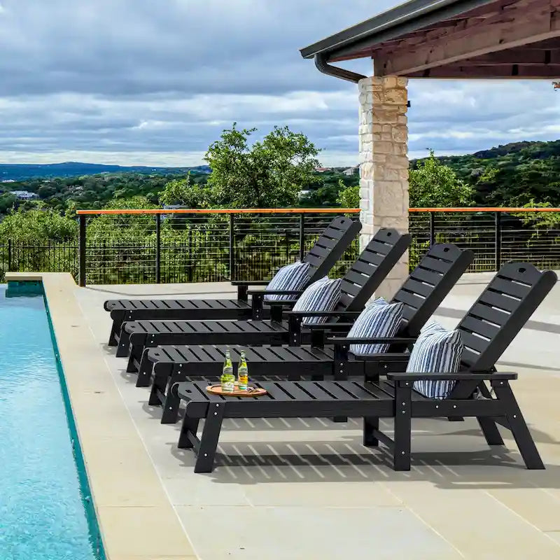 78.7 Long Reclining Outdoor Chaise Lounge