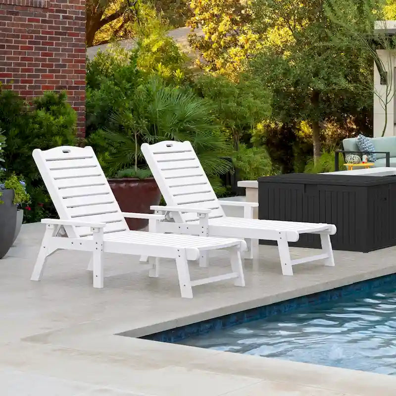 78.7 Long Reclining Outdoor Chaise Lounge