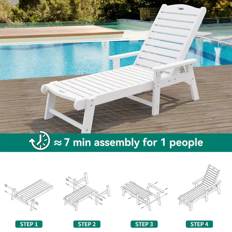 78.7 Long Reclining Outdoor Chaise Lounge