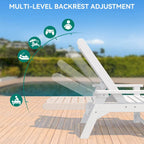 78.7 Long Reclining Outdoor Chaise Lounge
