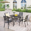 MAISON ARTS 5-Piece Outdoor 37.8/42 Round Metal Patio Dining Set