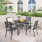 MAISON ARTS 5-Piece Outdoor 37.8/42 Round Metal Patio Dining Set