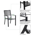 MAISON ARTS 5-Piece Outdoor 37.8/42 Round Metal Patio Dining Set
