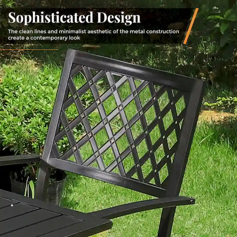 MAISON ARTS 5-Piece Outdoor 37.8/42 Round Metal Patio Dining Set