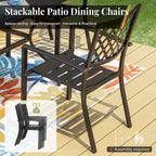 MAISON ARTS 5-Piece Outdoor 37.8/42 Round Metal Patio Dining Set