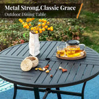 MAISON ARTS 5-Piece Outdoor 37.8/42 Round Metal Patio Dining Set