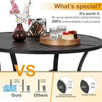 MAISON ARTS 5-Piece Outdoor 37.8/42 Round Metal Patio Dining Set