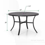 MAISON ARTS 5-Piece Outdoor 37.8/42 Round Metal Patio Dining Set
