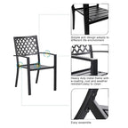 MAISON ARTS 5-Piece Outdoor 37.8/42 Round Metal Patio Dining Set