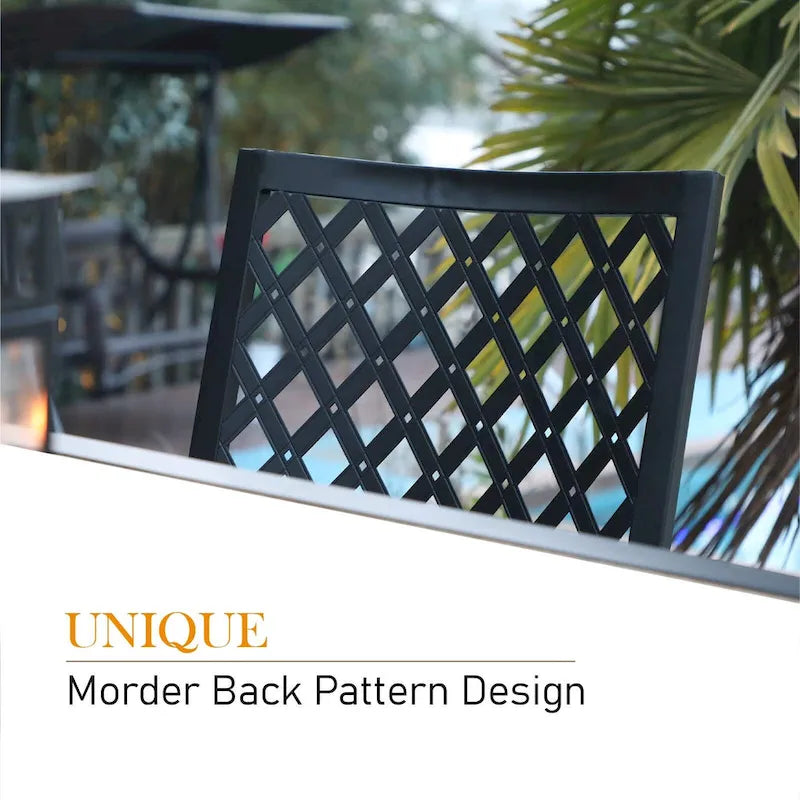 MAISON ARTS 5-Piece Outdoor 37.8/42 Round Metal Patio Dining Set