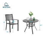 MAISON ARTS 5-Piece Outdoor 37.8/42 Round Metal Patio Dining Set