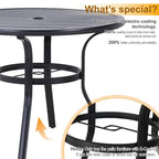 MAISON ARTS 5-Piece Outdoor 37.8/42 Round Metal Patio Dining Set