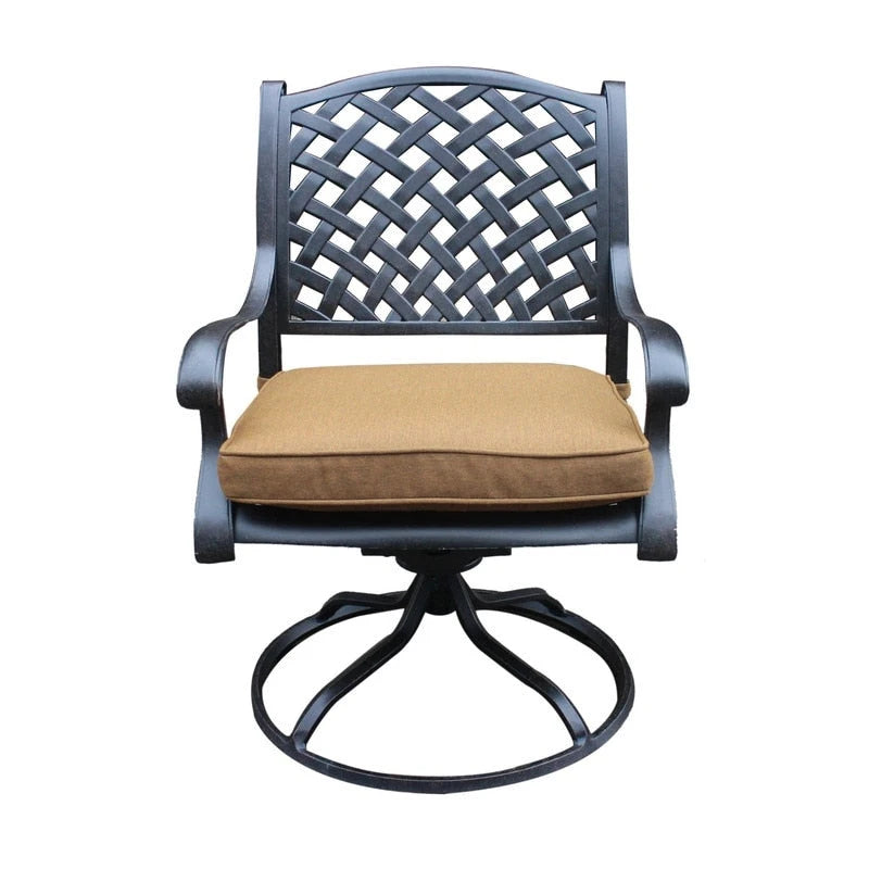 Ventura Cast Aluminum Dining Swivel Rocker with Cushion (Set of 2)
