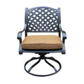 Ventura Cast Aluminum Dining Swivel Rocker with Cushion (Set of 2)