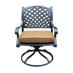 Ventura Cast Aluminum Dining Swivel Rocker with Cushion (Set of 2)