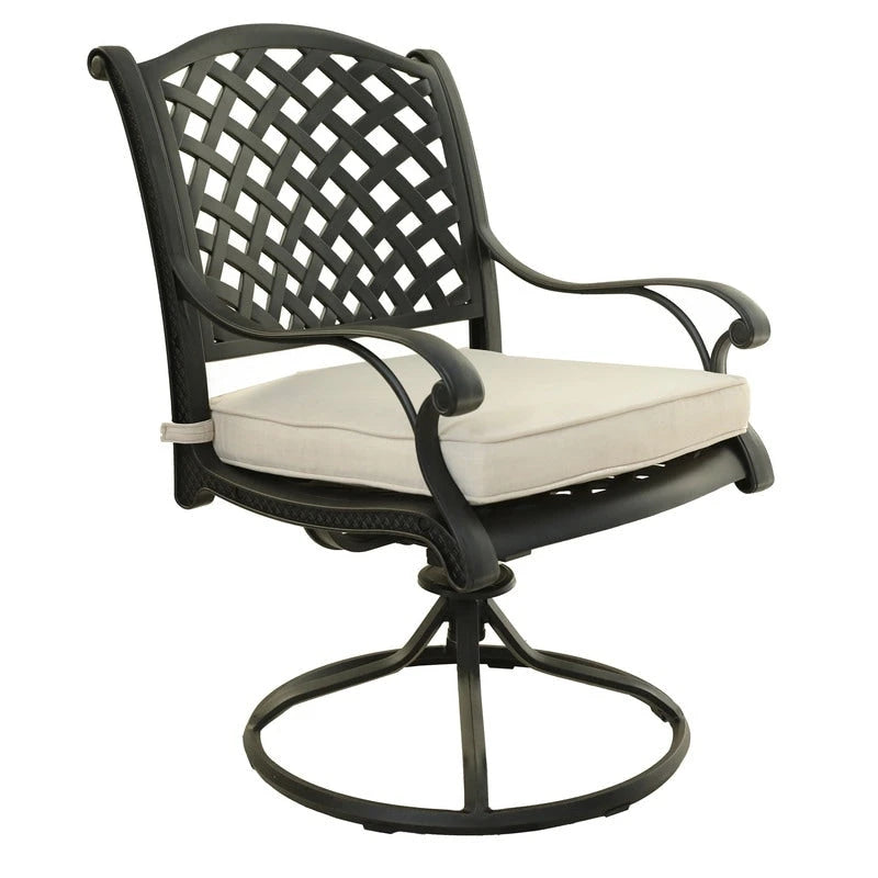 Ventura Cast Aluminum Dining Swivel Rocker with Cushion (Set of 2)