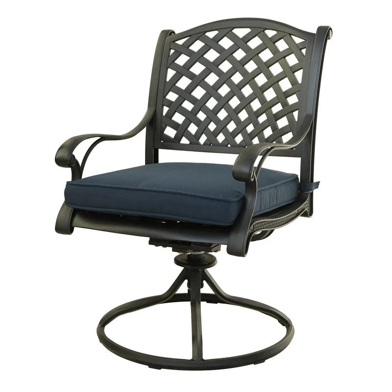 Ventura Cast Aluminum Dining Swivel Rocker with Cushion (Set of 2)