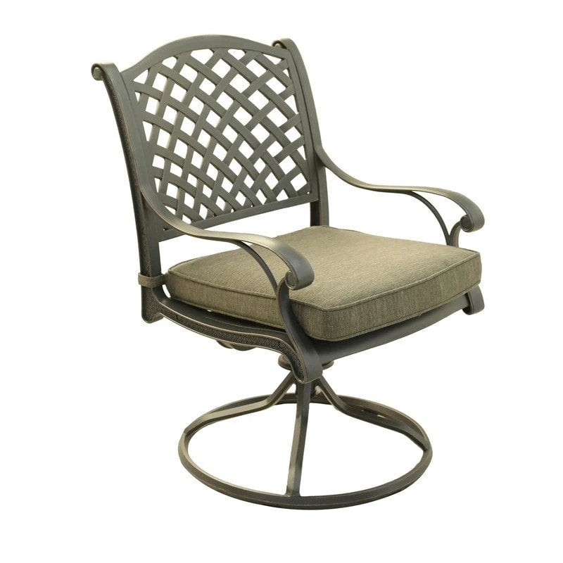 Ventura Cast Aluminum Dining Swivel Rocker with Cushion (Set of 2)