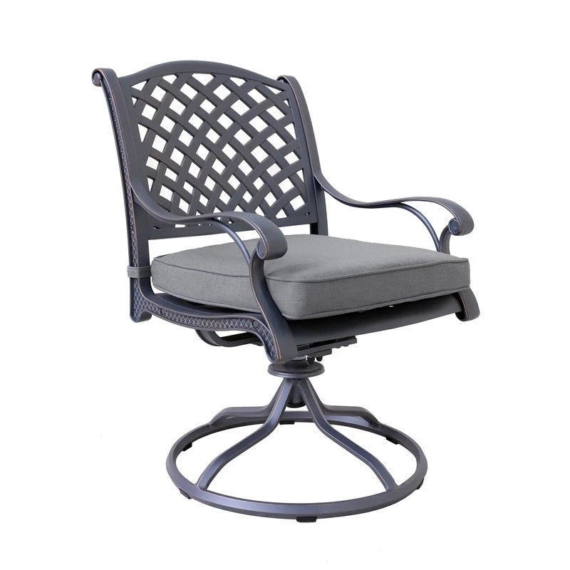 Ventura Cast Aluminum Dining Swivel Rocker with Cushion (Set of 2)