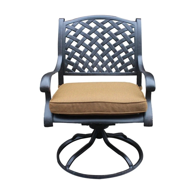 Ventura Cast Aluminum Dining Swivel Rocker with Cushion (Set of 2)