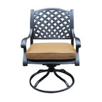 Ventura Cast Aluminum Dining Swivel Rocker with Cushion (Set of 2)