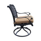 Ventura Cast Aluminum Dining Swivel Rocker with Cushion (Set of 2)