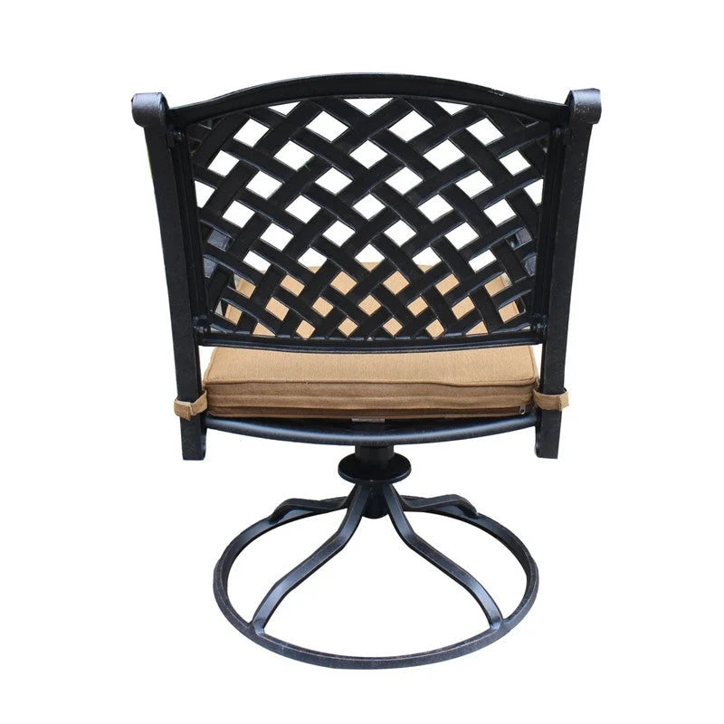 Ventura Cast Aluminum Dining Swivel Rocker with Cushion (Set of 2)