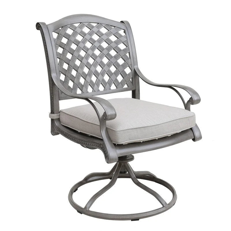 Ventura Cast Aluminum Dining Swivel Rocker with Cushion (Set of 2)
