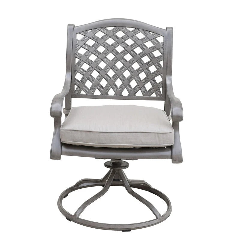 Ventura Cast Aluminum Dining Swivel Rocker with Cushion (Set of 2)