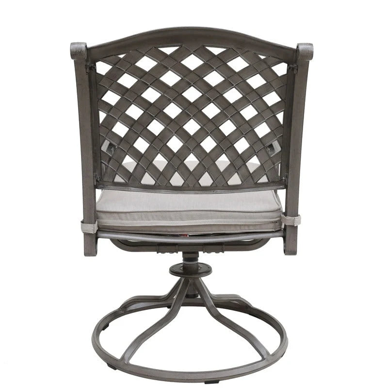 Ventura Cast Aluminum Dining Swivel Rocker with Cushion (Set of 2)