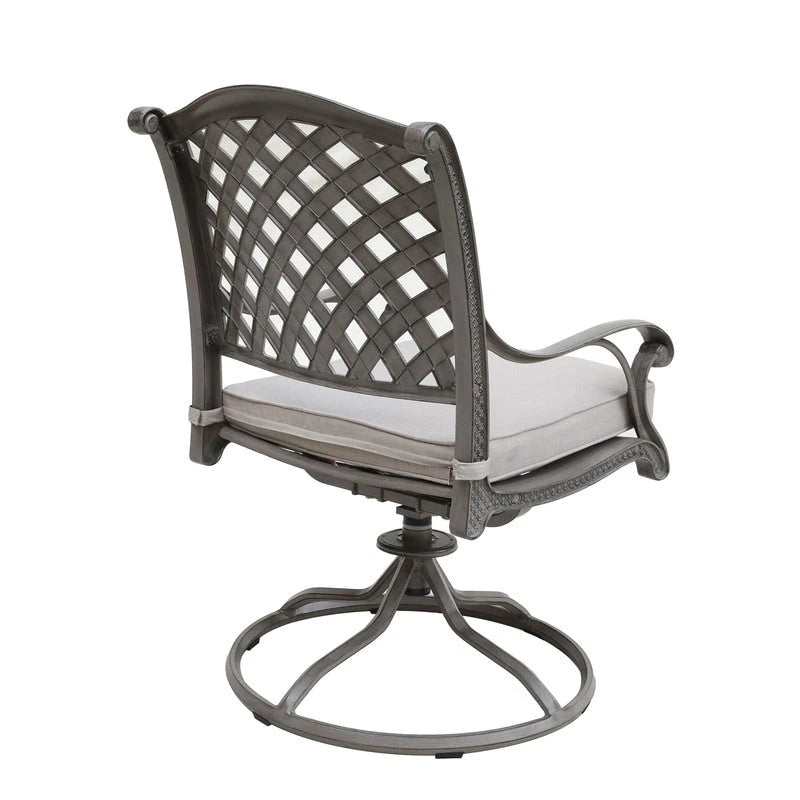 Ventura Cast Aluminum Dining Swivel Rocker with Cushion (Set of 2)