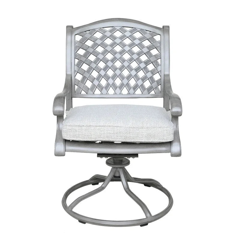 Ventura Cast Aluminum Dining Swivel Rocker with Cushion (Set of 2)