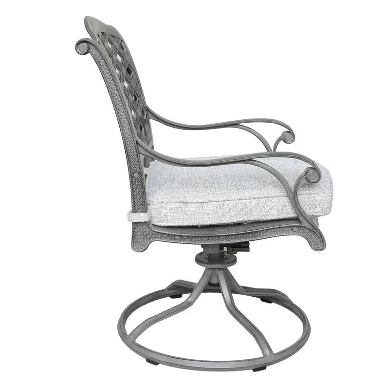 Ventura Cast Aluminum Dining Swivel Rocker with Cushion (Set of 2)