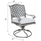 Ventura Cast Aluminum Dining Swivel Rocker with Cushion (Set of 2)