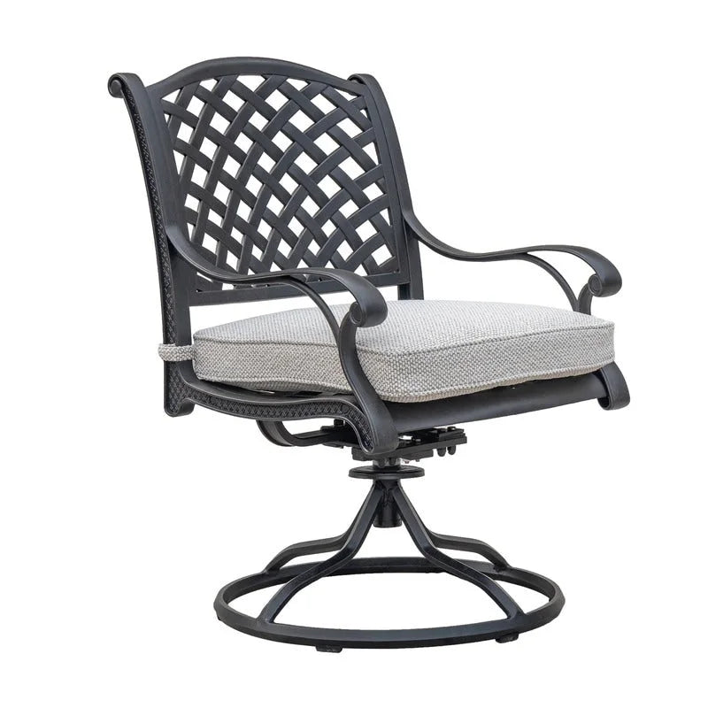 Ventura Cast Aluminum Dining Swivel Rocker with Cushion (Set of 2)