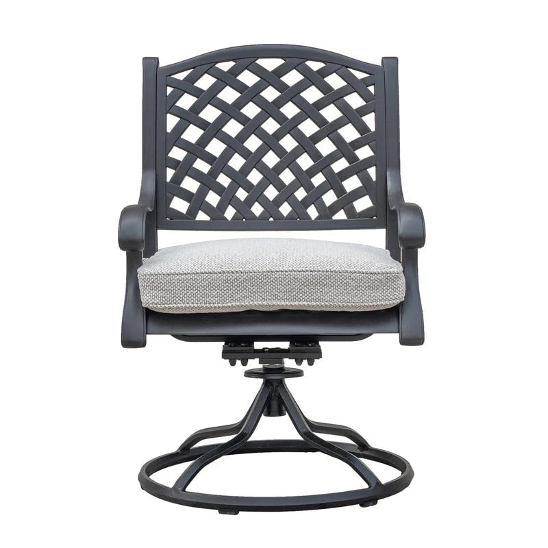 Ventura Cast Aluminum Dining Swivel Rocker with Cushion (Set of 2)
