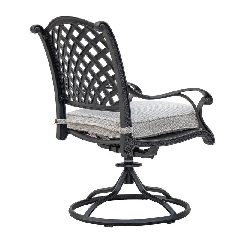 Ventura Cast Aluminum Dining Swivel Rocker with Cushion (Set of 2)