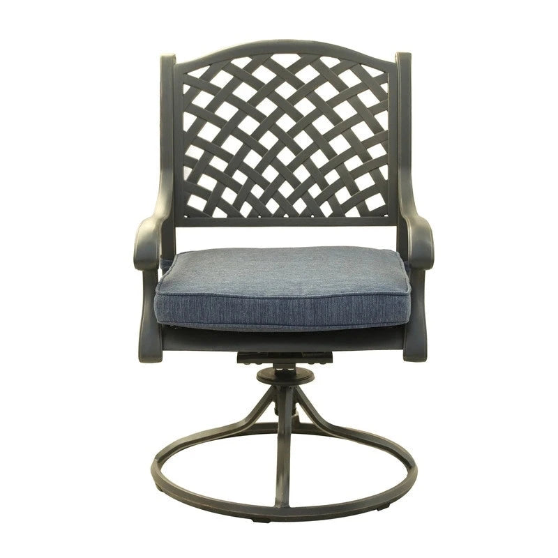 Ventura Cast Aluminum Dining Swivel Rocker with Cushion (Set of 2)