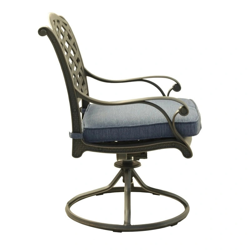 Ventura Cast Aluminum Dining Swivel Rocker with Cushion (Set of 2)