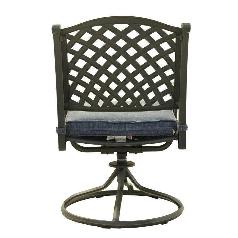 Ventura Cast Aluminum Dining Swivel Rocker with Cushion (Set of 2)
