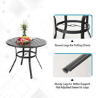 MAISON ARTS 5-piece Patio Dining Set , 4 Patio Swivel Dining Chairs, 1 Round 37.8 Metal Table with Umbrella Hole