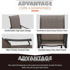 MAISON ARTS 5/7-Piece Patio Dining Set, Round Metal Table and 4/6 Textilene Fabric Padded Armchairs