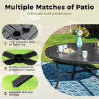 MAISON ARTS 5/7-Piece Patio Dining Set, Round Metal Table and 4/6 Textilene Fabric Padded Armchairs